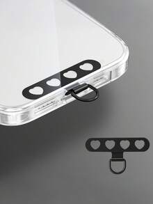 Stainless Steel Ultra-Thin Phone Lanyard Clip, Metal Heart Adhesive Patch, Adhesive Back Card For Crossbody/Neck/Wrist Lanyard, Universal Fixing Connecting Plate & Hanging Tab Compatible With IPhone And Android Phone Cases - Multicolor - View 9