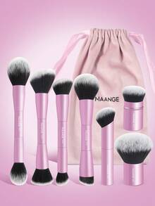 MAANGE 6/20件套专业铝管化妆刷套装，包含收纳盒、化妆海绵、可伸缩粉底刷、双头散粉刷、腮红刷、高光刷、轮廓刷、眼影刷、晕染刷、遮瑕刷、混合刷，刷毛柔软，便携，是旅行的理想之选，也是送给女性和女孩的礼物。 - 粉色 - 查看 14