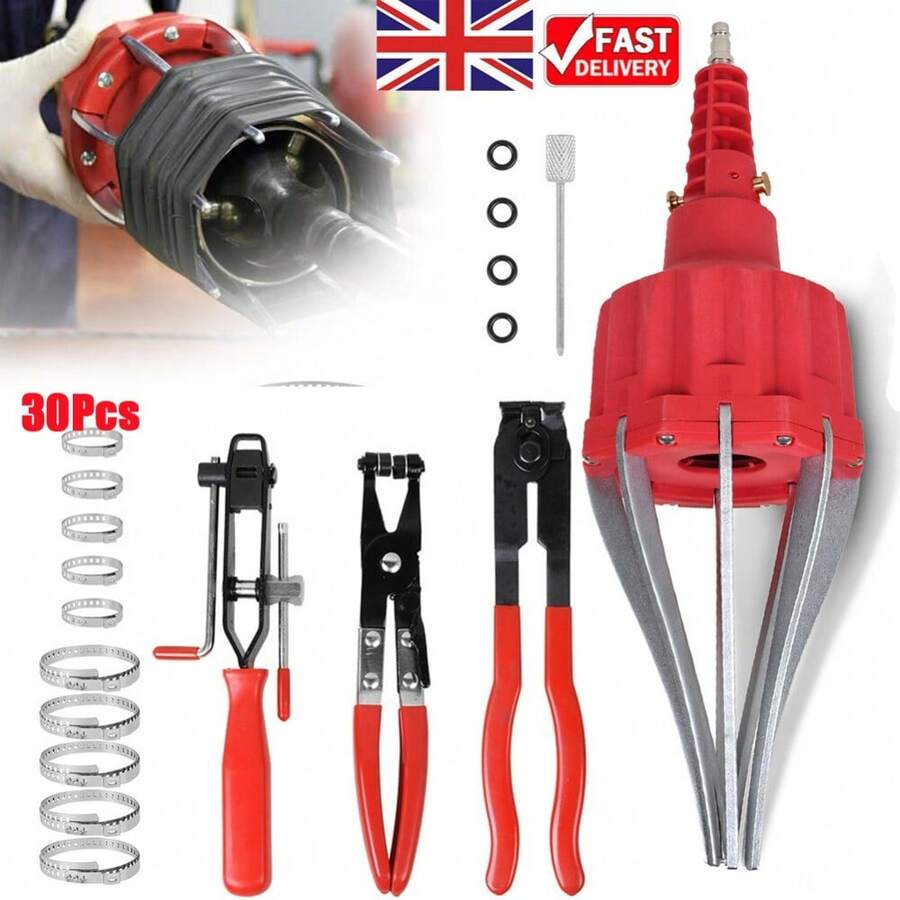 Pneumatic Air Power CV Joint Boot Expander Install Tool & Clamp Pliers Clips Set - A - View 1