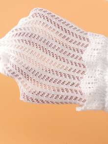 5双装女童春夏网眼防蚊袜，蕾丝公主中筒袜，白色长筒袜 - 彩色 - 查看 4