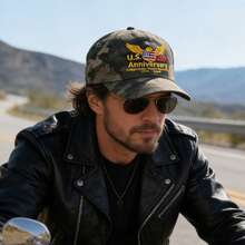 250th Anniversary Baseball Cap American Flag Hawk Embroidered Low Profile Hat Stylish 4th Of July Hat For Women Men - 週年迷彩棒球帽-寶藍色 - 查看 2