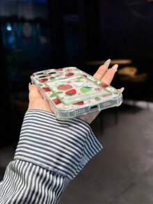 Strawberry Painted Transparent Card Holder Multifunctional Card Wallet With Wrist Strap, Thick Anti-Drop Phone Protective Case Compatible With IPhone 17/17Pro/17ProMax, 16/11/16Pro/16Plus/16ProMax/16e, 15ProMax, 13/14/12/XS/XR/7G/8P, Galaxy 11/12Pro/12/12X/13Pro/14Pro/15Pro/X3pro, 10/9/Note9/12c/Note11pro/Note8Pro/9C/9a - Specification 8 (1 Piece) - View 7