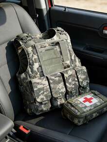 Adjustable Lightweight Military Tactical Vest With MOLLE System And Pockets, Suitable For Airsoft, Paintball, Gaming, And Outdoor Adventure, Ideal For Young Outdoor Enthusiasts, Gamers, Cosplay Fans, And Gift Givers, Great For Outdoor Activities, Birthday Parties, And Cosplay Events, Can Be Used As Tactical Gear, Cosplay Costume, Outdoor Vest, And Military-Themed Gift, For Active Gaming And Practical Protection - Multicolor - View 3