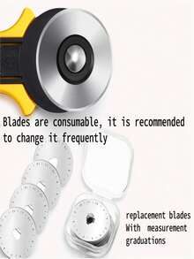 45mm Rotary Cutter With 5 Replacement Blades, Ergonomic Handle Roller Cutting Knife With Lock, Suitable For Fabric, Leather, DIY, Sewing, Quilting, Cloth Cutting, Ambidextrous, Home Use - Multiple Styles - View 5