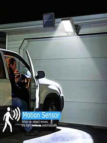 1pc 18650-600mAh Detachable Solar Garage Light, Remote Control Solar Wall Light, 3 Lighting Modes, Motion Sensor, Solar Powered, Auto On/Off, Waterproof, Weather-Resistant, Suitable For Outdoor Yard, Garden, Pathway, Emergency Road, Small Trail, Garage, And Patio - Black - View 10