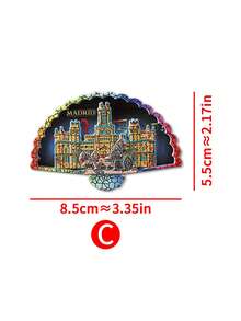 1pc Scenic Spot Fridge Magnet, Resin 3D Embossed Refrigerator Magnet, Travel Souvenir - Magnetic Sticker - View 13