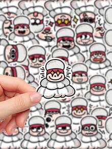 40pcs Cartoon Badminton Stickers Chic Aesthetic For Journal, Phone Case, Tablet, Water Bottle, Desk, Luggage, Waterproof Decals - Multicolor - View 5