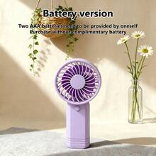 1pc Mini Handheld Fan, Powered By 2 AAA Batteries (Batteries Not Included), Comes With Lanyard. The Fan's Runtime Depends On The Battery Capacity. - Handheld - View 10