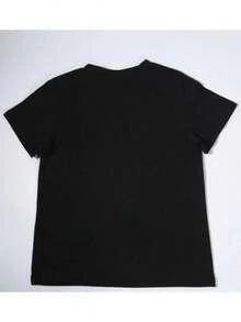 T-Shirt für die erste Klasse für Jungen und Mädchen – Schulanfangsdesign "Hallo erste Klasse", leichtes und bequemes Kurzarm-T-Shirt, gelb mit buntem Apfel- und Bleistiftprint, lässiges Oberteil mit Rundhalsausschnitt für kleine Kinder - Schwarz - Übersicht 2