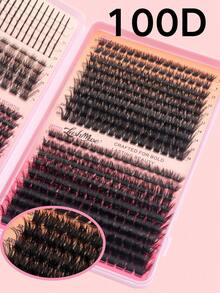 1360pcs/680pcs T50+80D+100D+120D Eyelash Extension Kit, Spiked Faux Mink Individual Lashes, Lash Glue, Tweezers & Brush Included, Russian Eyelash Extension Set, 3D Fluffy Lashes, D/DD Curl Lash Clusters, 0.31-0.63inch DIY Lash Extension, 4 Styles Lash Clusters, Pointed Individual Lashes, Various Natural Makeup Effects, Reusable Individual Segment False Lashes, Lightweight & Soft, DIY Lash Extension Lash Clusters, Lash Clusters, Individual Lashes, Eyelashes, False Eyelashes, Perfect For Halloween, Christmas, New Year's, Weddings, Parties, Festivals, And Special Occasions - 黑色 - 查看 7