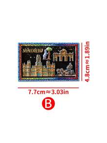 1pc Scenic Spot Fridge Magnet, Resin 3D Embossed Refrigerator Magnet, Travel Souvenir - Magnetic Sticker - View 15