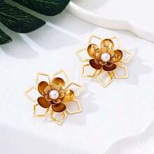 New Arrival European And American Fashionable Hollow Flower Earrings, Suitable For Women's Daily, Party And Event Wear - Women's Fashion Hollow Flower Earrings - View 6