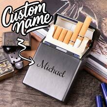 1pc Custom Engraving Cigarette Case, Personalized Cigarette Case, Customized Men's Gift, Gift For Husband, Gift For Boyfriend, Gift For Dad, Gift For Men, Father's Day Gift, Valentine's Day Gift, Mother's Day Gift, Gift For Grandpa, Birthday Gift For Him,Warm Ambience, Autumn Home Refresh, Xmas Decoration,Home Harmony,Office Decor,Elegant Living - Multicolor - View 3
