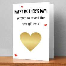 1pc Funny Mother's Day/ Father's Day Scratch-Off Card With Envelope, Reveal Special Mother's Day /Father's Day Present Interactive Greeting Card For Mom, Scratch Surprise Announcement Card From Daughter Son - A - View 9
