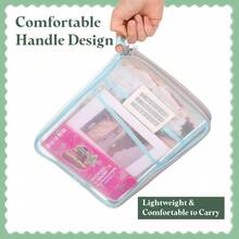 1pc Mesh Theme Storage Bag With L-Shaped Zipper - Large Capacity, Portable, Suitable For Students To Store Exam And Homework, Transparent File Bag, Exam Dedicated Bag - A - View 4