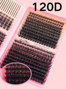 1360pcs/680pcs T50+80D+100D+120D Eyelash Extension Kit, Spiked Faux Mink Individual Lashes, Lash Glue, Tweezers & Brush Included, Russian Eyelash Extension Set, 3D Fluffy Lashes, D/DD Curl Lash Clusters, 0.31-0.63inch DIY Lash Extension, 4 Styles Lash Clusters, Pointed Individual Lashes, Various Natural Makeup Effects, Reusable Individual Segment False Lashes, Lightweight & Soft, DIY Lash Extension Lash Clusters, Lash Clusters, Individual Lashes, Eyelashes, False Eyelashes, Perfect For Halloween, Christmas, New Year's, Weddings, Parties, Festivals, And Special Occasions - 黑色 - 查看 8