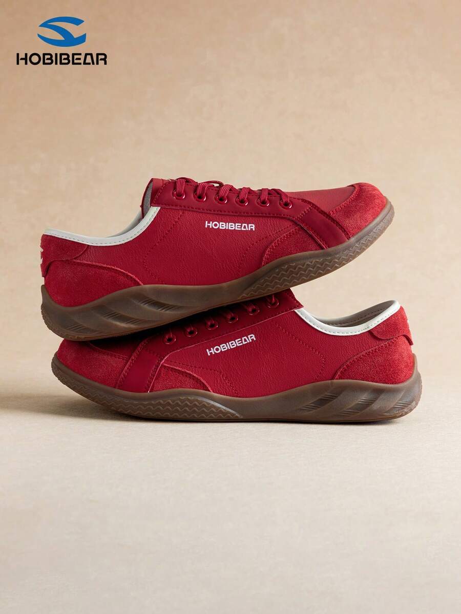 HOBIBEAR 新款女士休闲运动鞋，软底，简约系带宽头平底鞋，时尚舒适，适合日常穿着、通勤和健身。