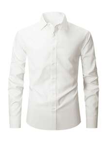 5-Pack Plus Size Men's Business Elegant Solid Color Long Sleeve Shirts - Casual Multi-Function Button-Down Collar Suitable For Outings And Parties - Plus Size Men's Shirts - Formal Plus Size Men's Clothing - Office Wear - Professional Attire - Classic Collar - Fashionable Plus Size Men's Wear - 混合色1 - 查看 9