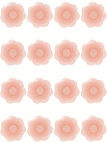 2/6/12 piezas Cubrepezones reutilizables para mujeres, pétalos de silicona invisibles para el pecho con estuche de viaje - Multicolor - Ver 23