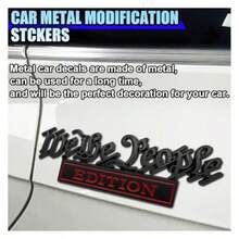 2PCS 3D Metal We The People Edition Car Emblem Sticker Self-Adhesive Raised Tailgate Emblem Car Fenders Badge Decal Personalized Auto Body Embossed Decorative Decal Stickers For Cars Red/Black - Đỏ/Đen - Xem 4