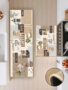 3.5mm Thick Soft Rubber Linen Kitchen Mat, Cartoon Kitchen Style Absorbent Rug, Edged Carpet To Prevent Peeling, Water-Absorbing And Easy To Clean Mat, Linen Surface With Sponge Middle And Rubber Bottom, Suitable For Kitchen, Bathroom, Laundry Room, Hallway, Living Room And Other Occasions - Multicolor - View 2