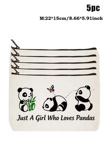 熊猫印花化妆包，熊猫主题旅行化妆品收纳包，化妆包，送给熊猫爱好者、动物爱好者的礼物，圣诞节、毕业典礼、生日、送给熊猫爱好者朋友、女儿、姐妹的礼物 - 多色 - 查看 16