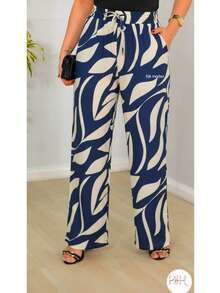 Wide-Leg Pants In DUNA Fabric, Unlined, Woven Fabric WITHOUT Elastane (Size Chart Available) - 藍葉 - 查看 3