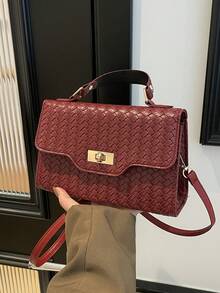 New Arrival French Elegant Casual Fashionable Rhombus Solid Color Women Chain Shoulder Crossbody Bag - Red - View 10