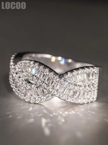 1pc Women's Luxury Cubic Zirconia Ring, Suitable For Wedding, Engagement, Anniversary, Party Jewelry, Valentine's Day Gift - 1# - View 2