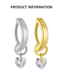 1pc 925 Sterling Silver Gem-Encrusted Heart Shaped Navel Ring/Navel Piercing - Gift For Women - Navel Nails - View 5