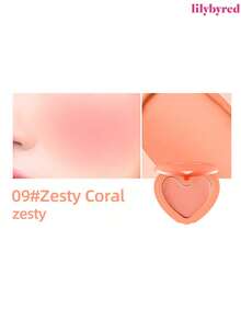 lilybyred K-Beauty Luv Beam腮红膏，质地柔滑，持久透亮妆效，丝绒般柔润的腮红膏，打造自然光泽妆容，质地细腻，妆感自然，日常妆容腮红膏 - 09 Zesty Coral - 查看 4