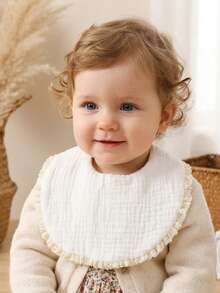 6件套白色棉纱布可爱婴儿围兜，适合四季日常使用 - 彩色 - 查看 5