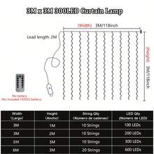 1pc USB Powered Curtain Lights, 6m/3 Meters/2m/1m String Lights With 8 Modes, Suitable For Birthday, Wedding, Party, Room, Window, Holiday Decoration (Remote Control Batteries Not Included) - USB Curtain Light - View 8