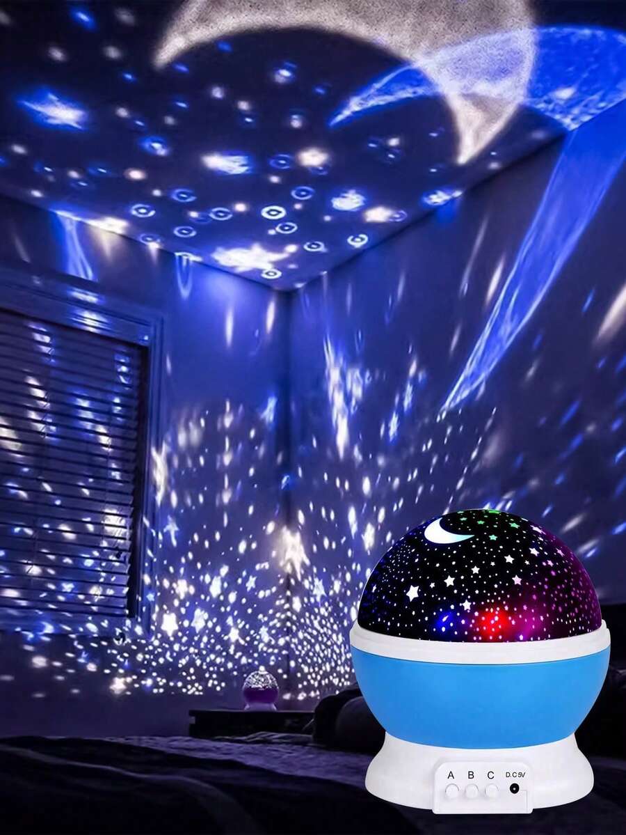 1 pieza Lámpara proyectora nocturna de estrellas, proyector de luna y estrellas, rotación de 360 grados, lámpara proyectora de cosmos estrellado para la decoración de fiestas y cumpleaños en el dormitorio