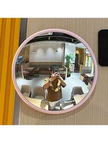 1pc Elegant Art Deco Round Convex Wide-Angle Mirror - Wall-Mounted Decorative Mirror With All-Plastic Frame &Bedroom Living Room, No Electricity Needed, Featherless, Horizontal Orientation, Modern Home Decor, Room Living Decor - Multicolor - View 8