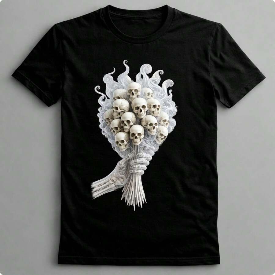 Suffix Skull T-Shirt Premium Shirt 100% Cotton Promotional Price Men's Women's Casual T-Shirt Streetwear - BLACK-EST 17 - 查看 1