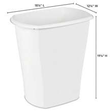 10 Gallon White Kitchen Trash Can Plastic Waste Bin Without Lid - 1 - 查看 2