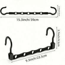 5 Packs Sturdy Plastic Magic Hanger Set, Multi-Functional Foldable, Space-Saving Categorized Hanging, Dorm Small Apartment Closet Organizer - Black 5PCS - View 3