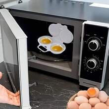 Microwave Egg Cooker With Non Stick Coating -2 Cups Circular Steamer, Making Light And Fluffy Fried Eggs And Ideal Boiled Eggs -  Plastic Material, Suitable For Dishwasher - Quick Breakfast Choice For Home Or Office - White - View 4