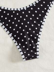 PEPPERMOLLY Bộ 2 món bikini đen trắng gợi cảm và thời trang dành cho nữ, thích hợp mặc đi biển mùa hè hoặc đi nghỉ mát. - màu đen - Xem 5