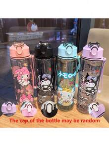 SANRIO 1个800毫升/27盎司卡通透明运动水壶，防漏，带弹出式壶盖，适用于健身、跑步、送礼、生日、户外活动、露营 - 彩色 - 查看 4