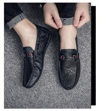 Zapatos loafers para hombre de moda primavera nuevos zapatos casuales bajos slip on mocasines cómodos para conducir zapatos de piel elegantes y versátiles para cualquier ocasión - Negro - Ver 4