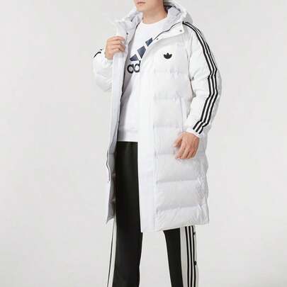 Adidas Men's Down Jacket, New Winter Sports Outfit, Warm And Windproof Hooded Casual Coat