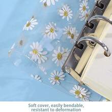 1个A6可爱雏菊印花透明迷你活页夹，不含纸张，6孔PVC活页夹带扣，适合日记和照片收藏 - 彩色 - 查看 2