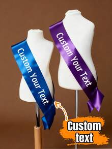 Custom Text Birthday Sash, Personalized Bride Sash For Bachelorette Party, Customized Mom To Be Sash, Sweet 16 Sash, Retirement Sash, Satin Belt For Weddings And Pageants, Graduation Sash - Style a - View 1