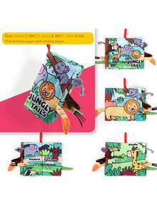 1本0-3岁婴儿布艺沙沙书，可水洗咀嚼玩具，早教4页布书，蒙特梭利婴儿玩具，婴儿手册，派对礼物，生日礼物，新生儿派对礼物，儿童节礼物 - 彩色 - 查看 18