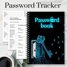 1pc Funny Spiral Password Notebook | Website, Home Or Office Password Log Book - A5 - View 2