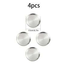 1pc/4pcs Set Stainless Steel Minimalist Plates, Suitable For Daily Home Use, Picnics, Camping, BBQ Gatherings, And School Supplies - Silver - View 18