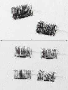 磁性假睫毛，浓密型，无需胶水即可轻松佩戴 - 黑色 - 查看 2