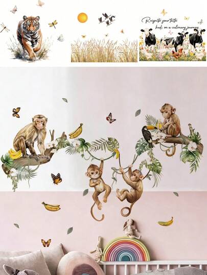 1PC- Wallpaper -Boy Kids Room Decor Home Self-Adhesive Baby Nursery Decor Girl Decor Wallpaper Removable Wall Stickers For Wall Decor Living Room, Girls Bedroom, Window Stickers – Cute & Creative For Wall Art Kids Room Decor Bedroom Decor